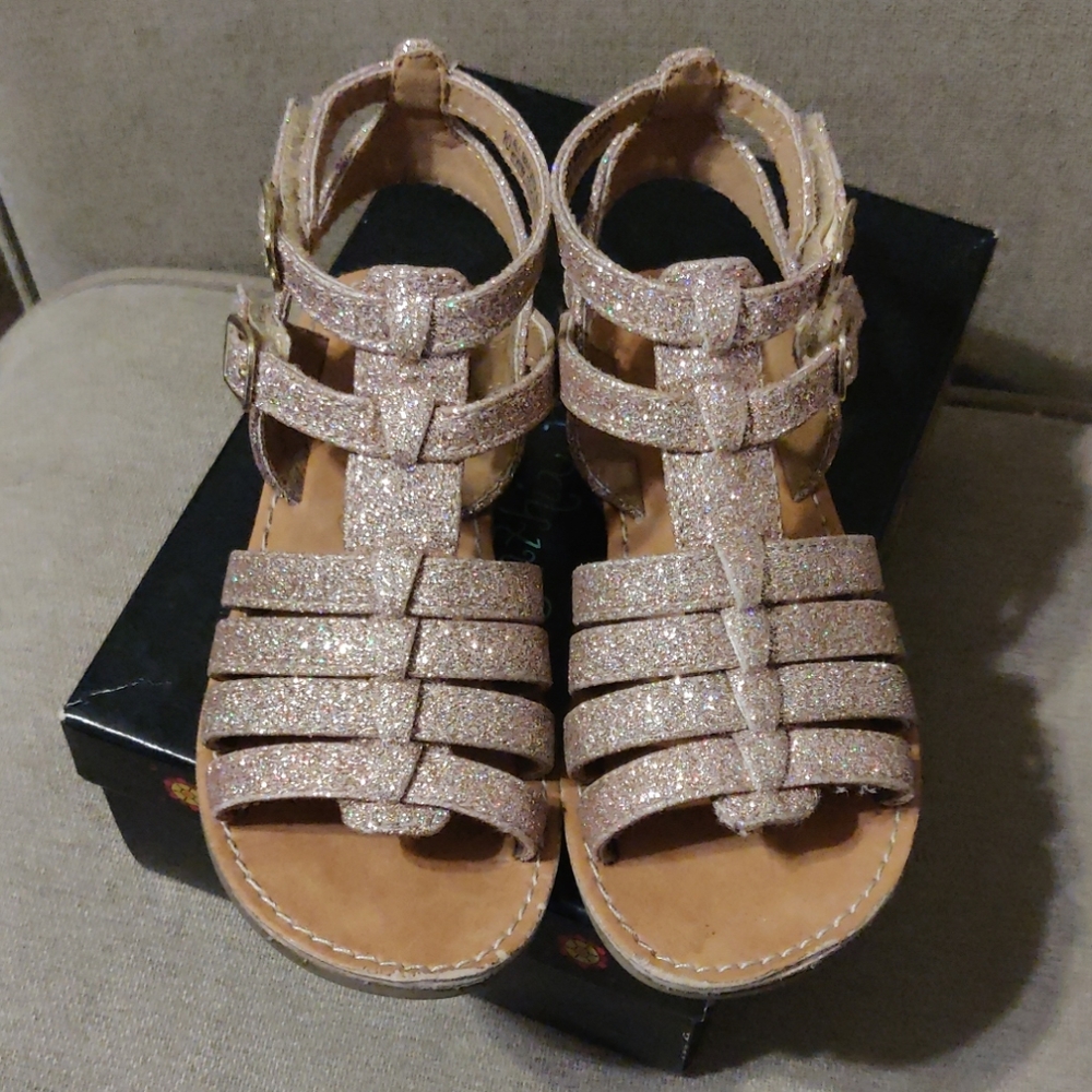 Shimmer Gold open toe sandals